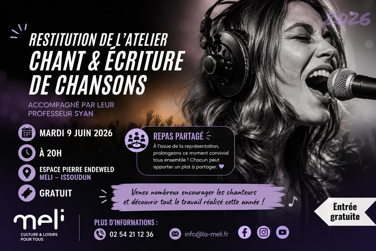 🎤✨ Restitution de l&rsquo;atelier Chant & Écriture de chansons ✨🎤