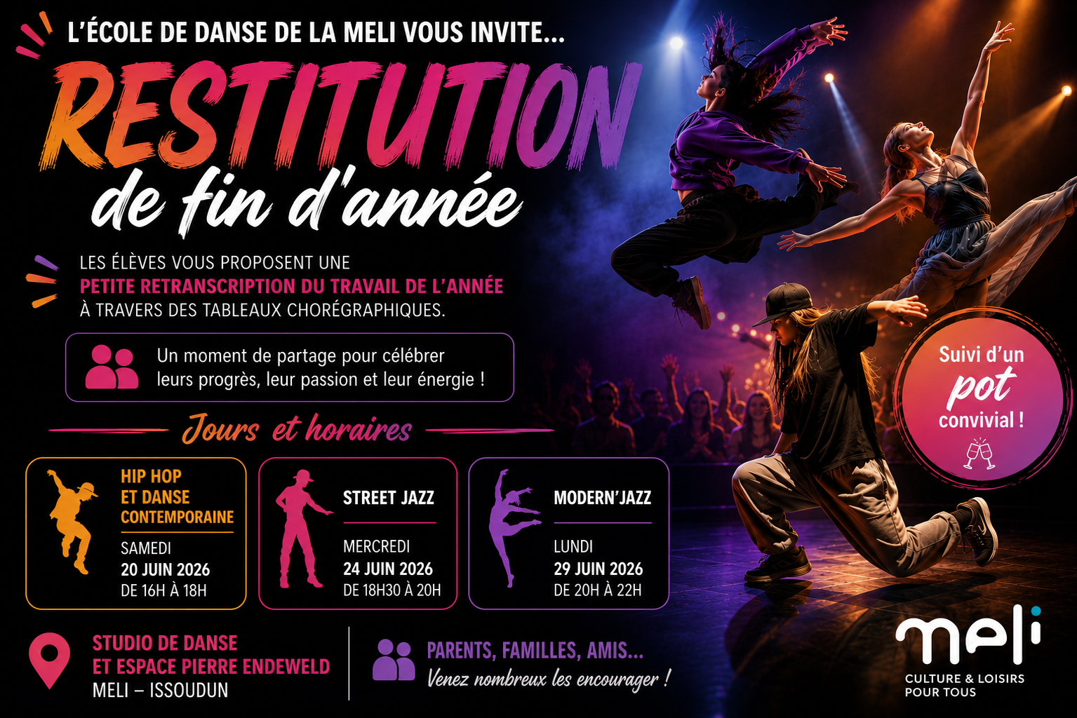 L&rsquo;École de Danse de la MELI vous invite à ses restitutions de fin d&rsquo;année